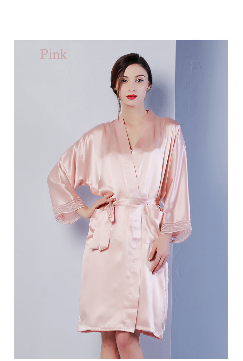 100% Natural Mulberry Silk Slip Dress Split Skirt Multi-Color, Robe for Option