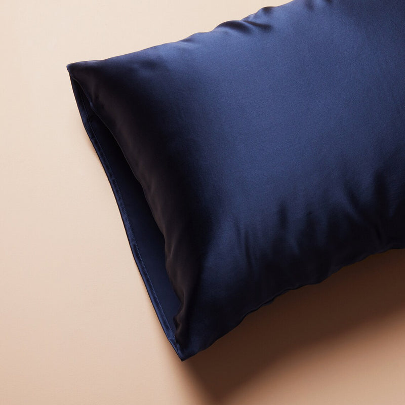2 Pieces Set Mulberry Silk Sleeping Combo, Pillowcase and Eye Pillow (Blue)