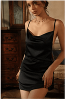 Satin Silk Backless Dress/ Camisole (Emerald/ Black)