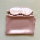2-in-1 Mulberry Silk Sleeping Combo, Pillowcase and Eye Cover (Pink)