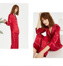 Pure Mulberry Silk Long Sleeve Pajamas for Spring 2-piece, Preppy Pajamas, Best Gift