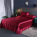 High Quality Satin Silk Flat Bed Sheet for Skin and Hair Care Multicolor