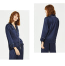 Pure Mulberry Silk Long Sleeve Pajamas for Spring 2-piece, Preppy Pajamas, Best Gift