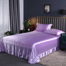 High Quality Satin Silk Flat Bed Sheet for Skin and Hair Care Multicolor