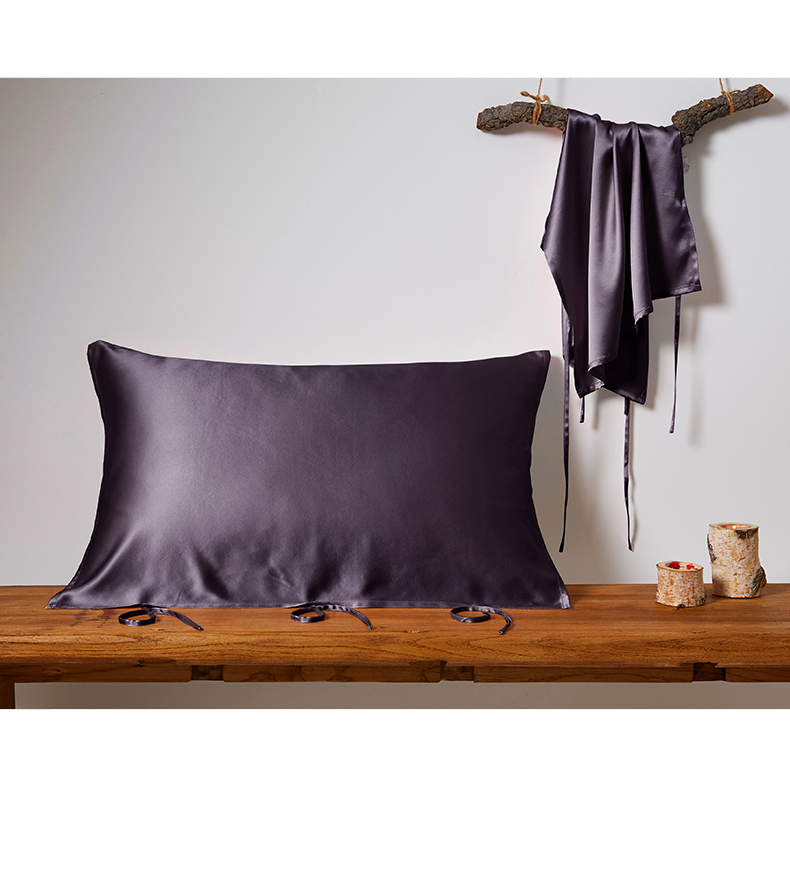 25 momme/ 30 momme Mulberry Silk Sleeping Pillow Cover with Belt Tie Anti-aging Smooth Hair
