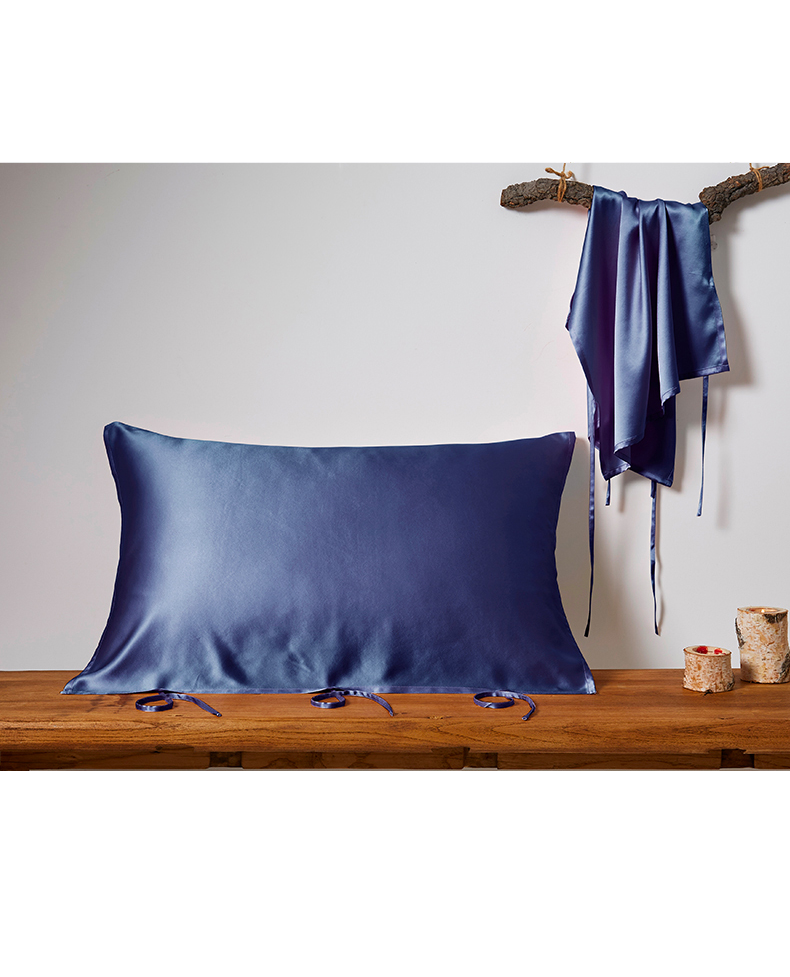 25 momme/ 30 momme Mulberry Silk Sleeping Pillow Cover with Belt Tie Anti-aging Smooth Hair