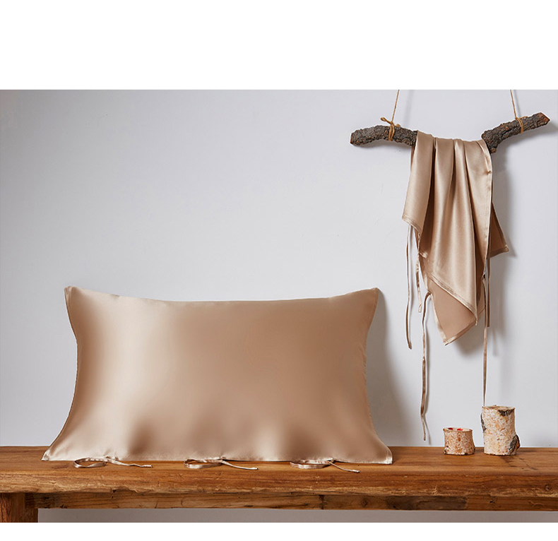 25 momme/ 30 momme Mulberry Silk Sleeping Pillow Cover with Belt Tie Anti-aging Smooth Hair