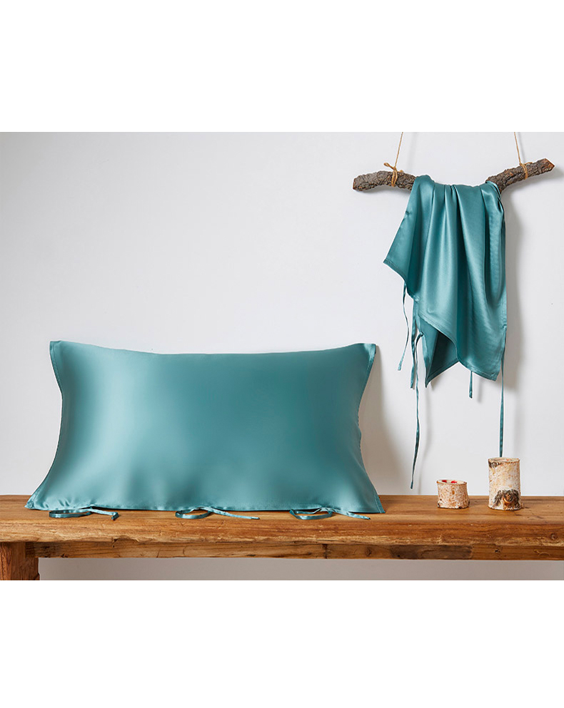 25 momme/ 30 momme Mulberry Silk Sleeping Pillow Cover with Belt Tie Anti-aging Smooth Hair