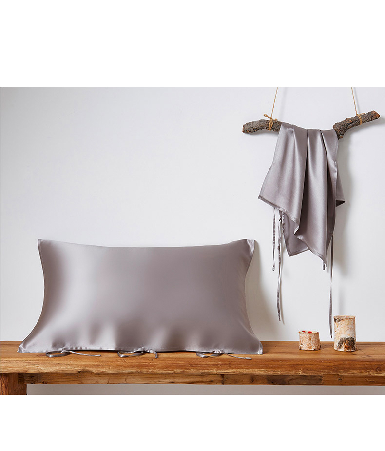 25 momme/ 30 momme Mulberry Silk Sleeping Pillow Cover with Belt Tie Anti-aging Smooth Hair