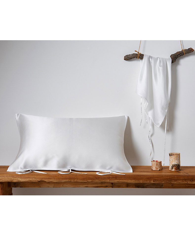 25 momme/ 30 momme Mulberry Silk Sleeping Pillow Cover with Belt Tie Anti-aging Smooth Hair
