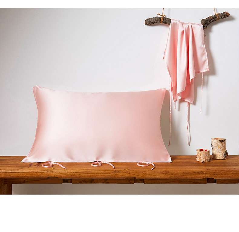25 momme/ 30 momme Mulberry Silk Sleeping Pillow Cover with Belt Tie Anti-aging Smooth Hair
