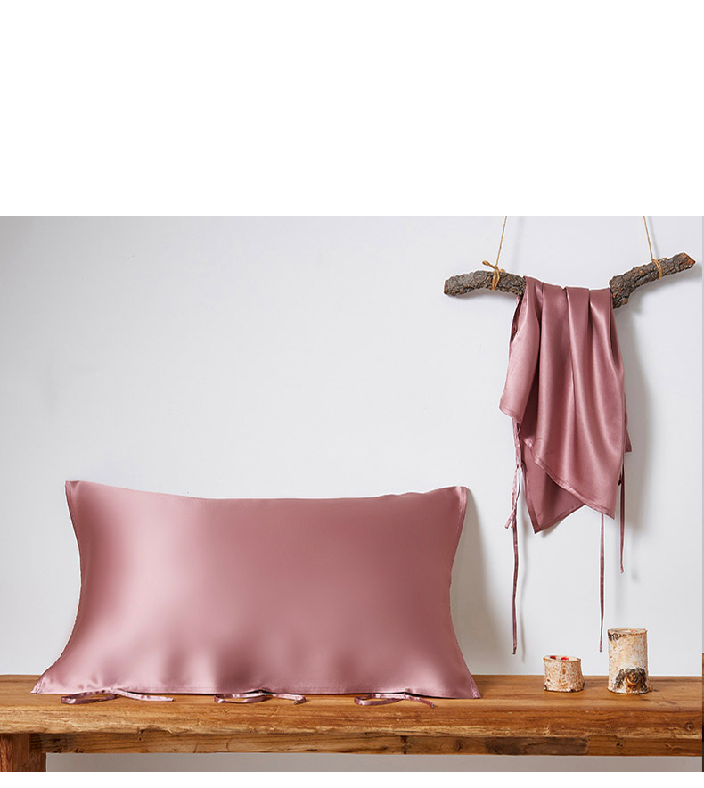 25 momme/ 30 momme Mulberry Silk Sleeping Pillow Cover with Belt Tie Anti-aging Smooth Hair