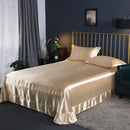High Quality Satin Silk Flat Bed Sheet for Skin and Hair Care Multicolor