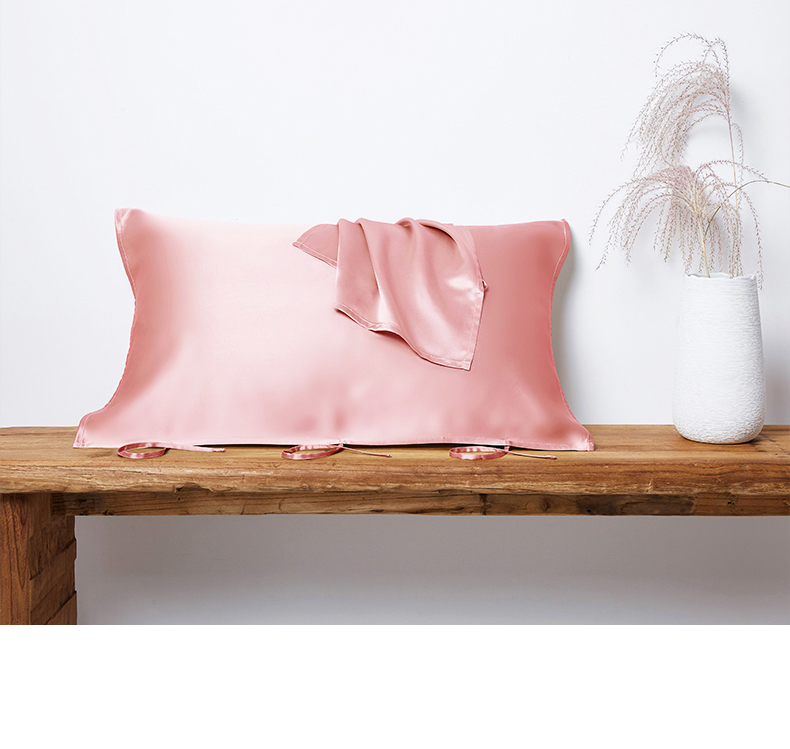 25 momme/ 30 momme Mulberry Silk Sleeping Pillow Cover with Belt Tie Anti-aging Smooth Hair
