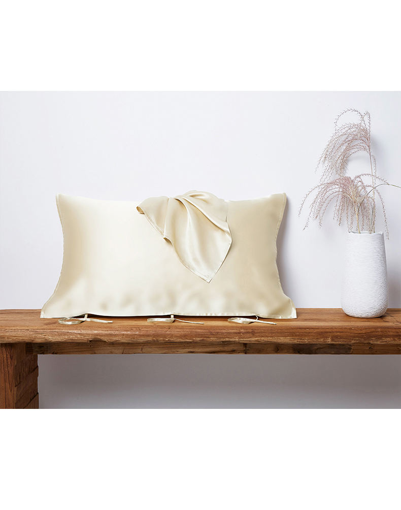 25 momme/ 30 momme Mulberry Silk Sleeping Pillow Cover with Belt Tie Anti-aging Smooth Hair
