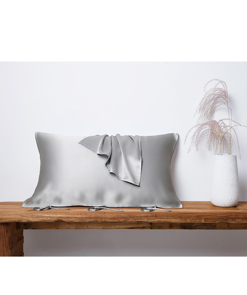25 momme/ 30 momme Mulberry Silk Sleeping Pillow Cover with Belt Tie Anti-aging Smooth Hair