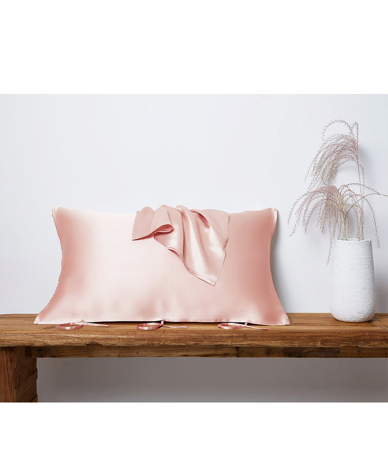 25 momme/ 30 momme Mulberry Silk Sleeping Pillow Cover with Belt Tie Anti-aging Smooth Hair