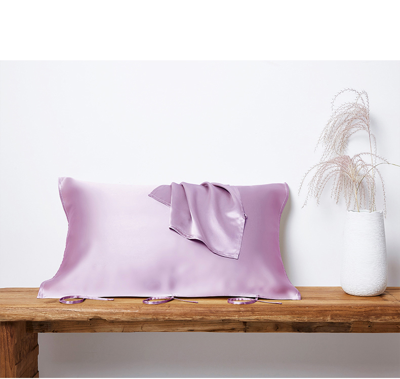 25 momme/ 30 momme Mulberry Silk Sleeping Pillow Cover with Belt Tie Anti-aging Smooth Hair