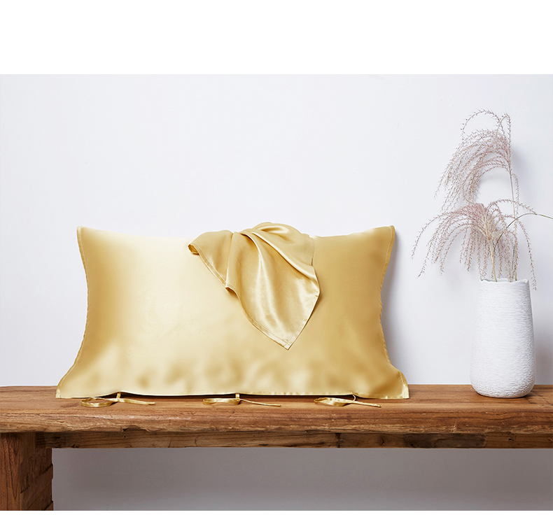 25 momme/ 30 momme Mulberry Silk Sleeping Pillow Cover with Belt Tie Anti-aging Smooth Hair