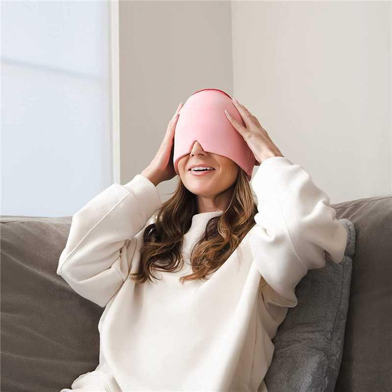 Hot & Cold Therapy Migraine Relief Cap / Migraine Head Wrap Mask, Headache Relief Cap for Tension & Stress