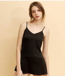 Satin Robe Set with Lace for Spring & Summer, Bridesmaid Robe, Black Satin Dress