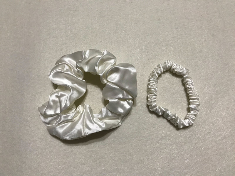 3-in-1 Pure Silk Hair Band Combo, Mother's Day Gift (White)