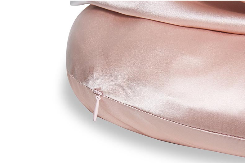 Mulberry Silk Neck Pillow with Kitty Hood, Best Gift for Her