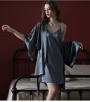 Pure Mulberry Silk Pink Robe for Spring & Summer, Bridesmaid Robe and Dress