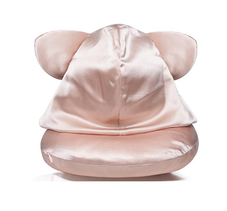 Mulberry Silk Neck Pillow with Kitty Hood, Best Gift for Her