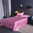 High Quality Satin Silk Flat Bed Sheet for Skin and Hair Care Multicolor