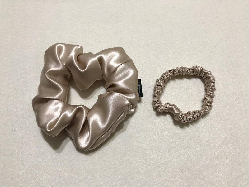 3-in-1 Pure Silk Hair Band Combo, Mother's Day Gift (Champagne)