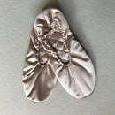 22 momme Mulberry Silk House Slippers, Best Gift (Champagne/ Black)