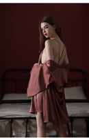 Pure Mulberry Silk Pink Robe for Spring & Summer, Bridesmaid Robe and Dress