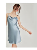 Pure Natural Mulberry Silk Sip Dress/ Camisole (Pink/ Blue/ Red/ White/ Black)