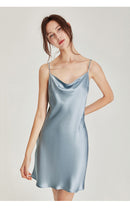 Pure Natural Mulberry Silk Sip Dress/ Camisole (Pink/ Blue/ Red/ White/ Black)