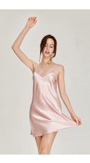 100% Natural Mulberry Silk Slip Dress Split Skirt Multi-Color, Robe for Option