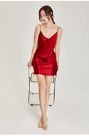 Pure Natural Mulberry Silk Sip Dress/ Camisole (Pink/ Blue/ Red/ White/ Black)