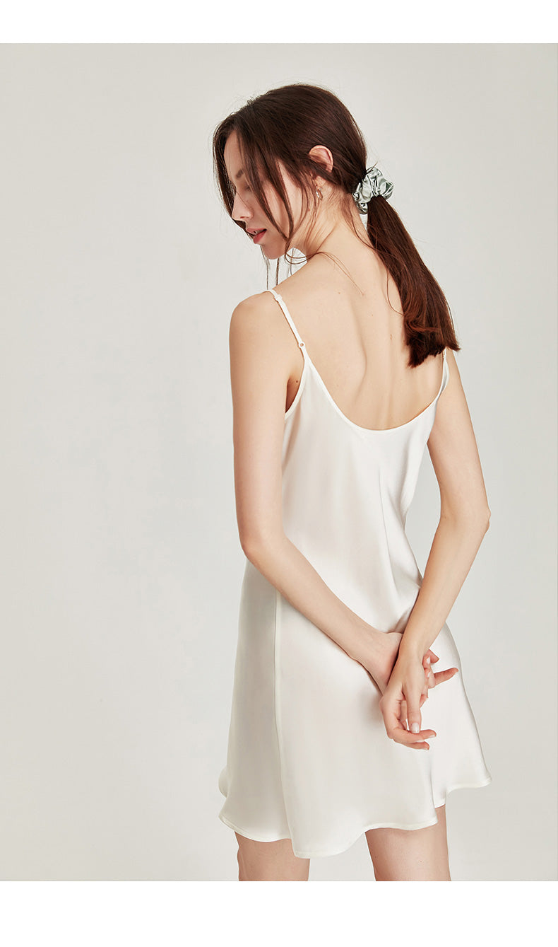 Pure Natural Mulberry Silk Sip Dress/ Camisole (Pink/ Blue/ Red/ White/ Black)