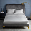 Premium Cotton Sateen Plain Fitted Sheet for Skin and Hair Care Multicolor