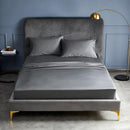 Premium Cotton Sateen Plain Fitted Sheet for Skin and Hair Care Multicolor