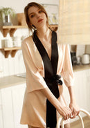 Pure Mulberry Silk Pink Robe for Spring & Summer, Bridesmaid Dress