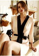 Pure Mulberry Silk Pink Robe for Spring & Summer, Bridesmaid Dress