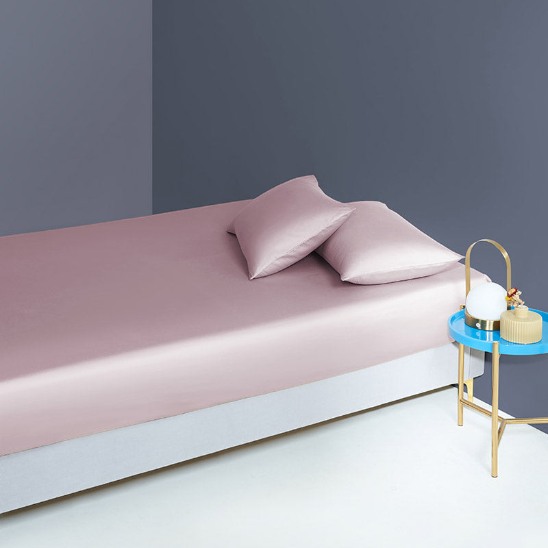 100% Cotton Plain Fitted Sheet for Skin and Hair Care Multicolor