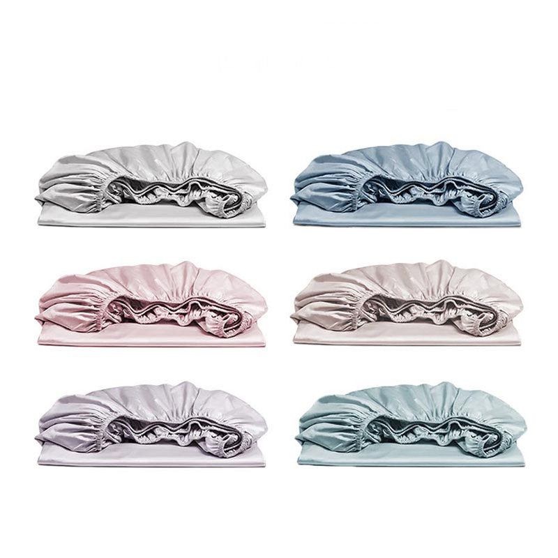 100% Cotton Plain Fitted Sheet for Skin and Hair Care Multicolor