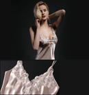 Natural Mulberry Silk Sleep Dress/ Camisole with Lace (Baby Pink/ Pink/ Blue)