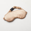 2 Pieces Set Natural Silk Sleeping Pillowcase with Eyemask 22 momme (Champagne)