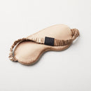 2 Pieces Set Natural Silk Sleeping Pillowcase with Eyemask 22 momme (Champagne)